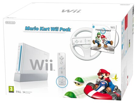 Nintendo Wii Starter Pack - Mario Kart Motion Plus White Edition&nbsp;[Complete]