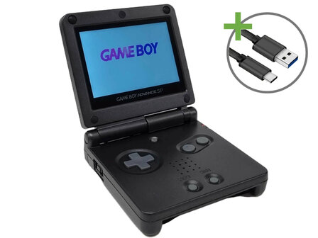 Gameboy Advance SP Graphite Black USB-C - IPS V5