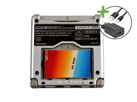 Gameboy Advance SP Silver - USB-C &amp; IPS V5