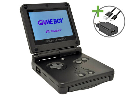 Gameboy Advance SP Graphite Black - USB-C &amp; IPS V5