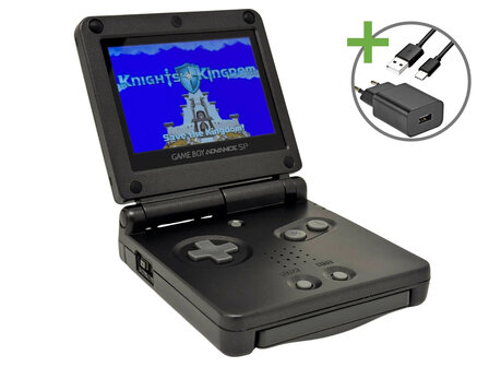 Gameboy Advance SP Graphite Black - USB-C &amp; IPS V5