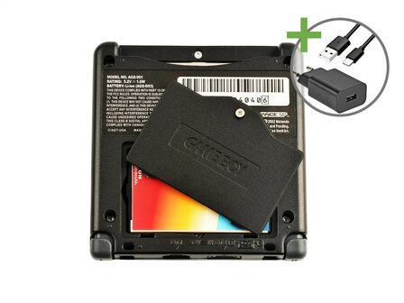 Gameboy Advance SP Graphite Black - USB-C &amp; IPS V5