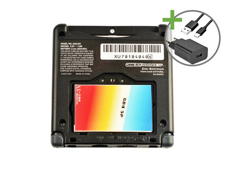 Gameboy Advance SP Graphite Black - USB-C &amp; IPS V5