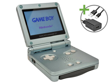 Gameboy Advance SP Lightblue - USB-C &amp; IPS V5