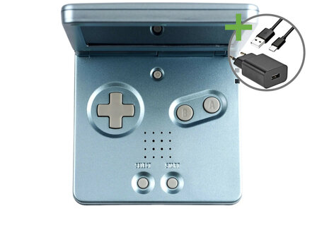 Gameboy Advance SP Lightblue - USB-C &amp; IPS V5