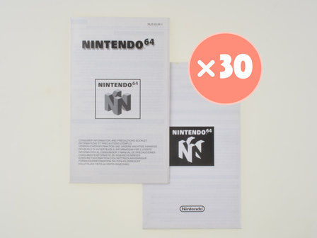 Consumer Information Booklet - Nintendo 64 - 30x
