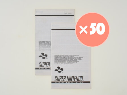 Consumer Information Booklet - Super Nintendo - 50x