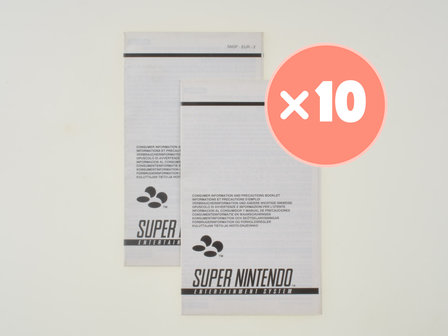Consumer Information Booklet - Super Nintendo - 10x