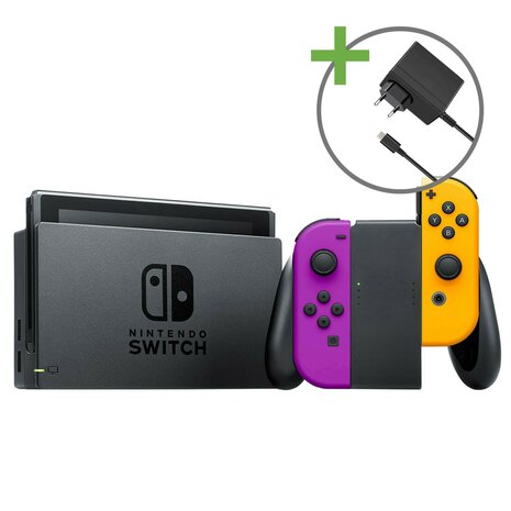 Nintendo Switch Console - Paars/Oranje (Starter Pack)