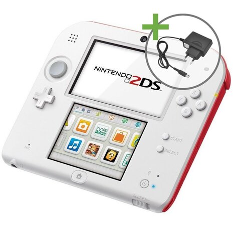 Nintendo 2DS White/Red (Crimson Red) - [Complete]