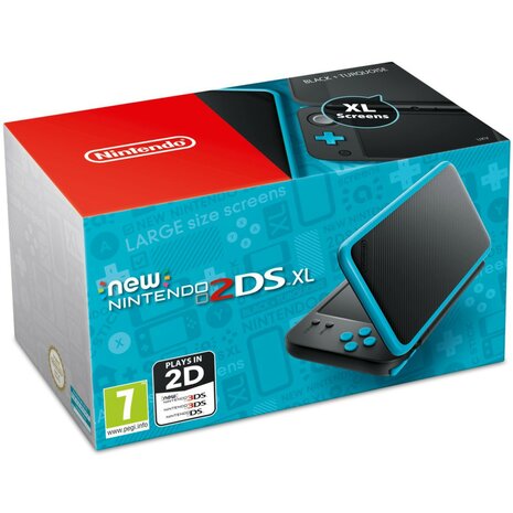 NEW Nintendo 2DS XL - Black/Turquoise [Complete] 