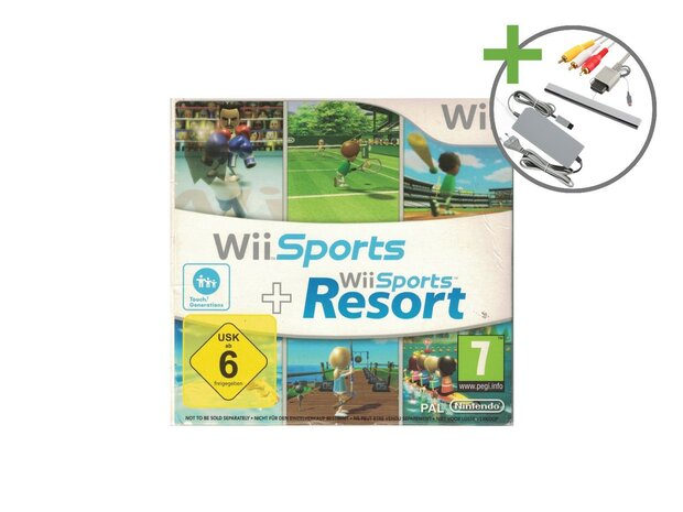 Nintendo Wii Starter Pack - Wii Sports + Wii Sports Resort Edition (White)