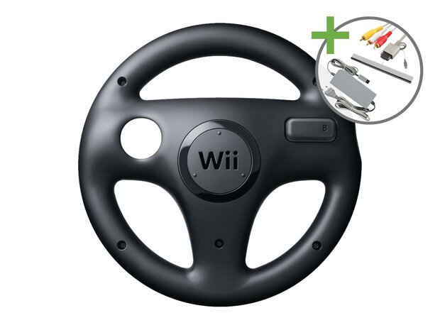 Nintendo Wii Starter Pack - Mario Kart Motion Plus Black Edition [Complete]