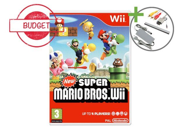 Nintendo Wii Starter Pack - New Super Mario Bros. Wii Edition - Budget