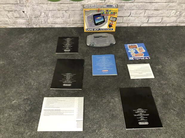 Gameboy Advance Transparent Blue + Super Mario Advance 2 - Super Mario World [Complete]