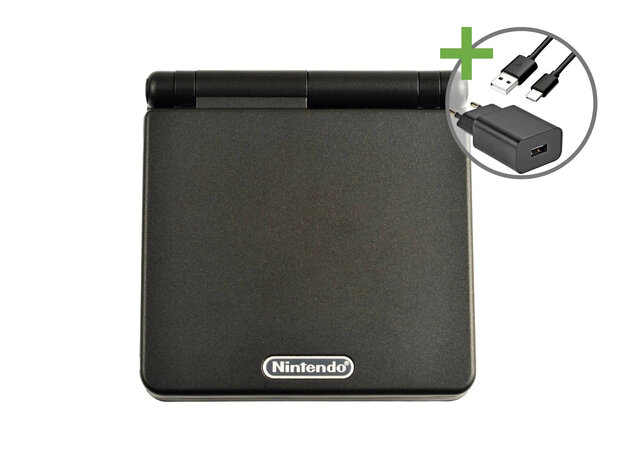 Gameboy Advance SP Graphite Black - USB-C & IPS V5