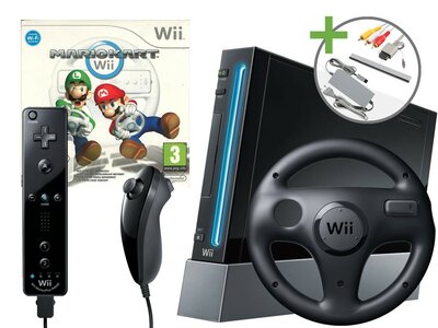 Nintendo Wii Starter Pack - Mario Kart Motion Plus Black Edition