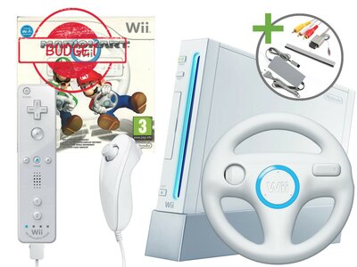 Nintendo Wii Starter Pack - Mario Kart Motion Plus White Edition - Budget
