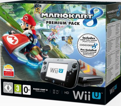 Wii U 32GB Console Premium Bundel Zwart + Mario Kart 8