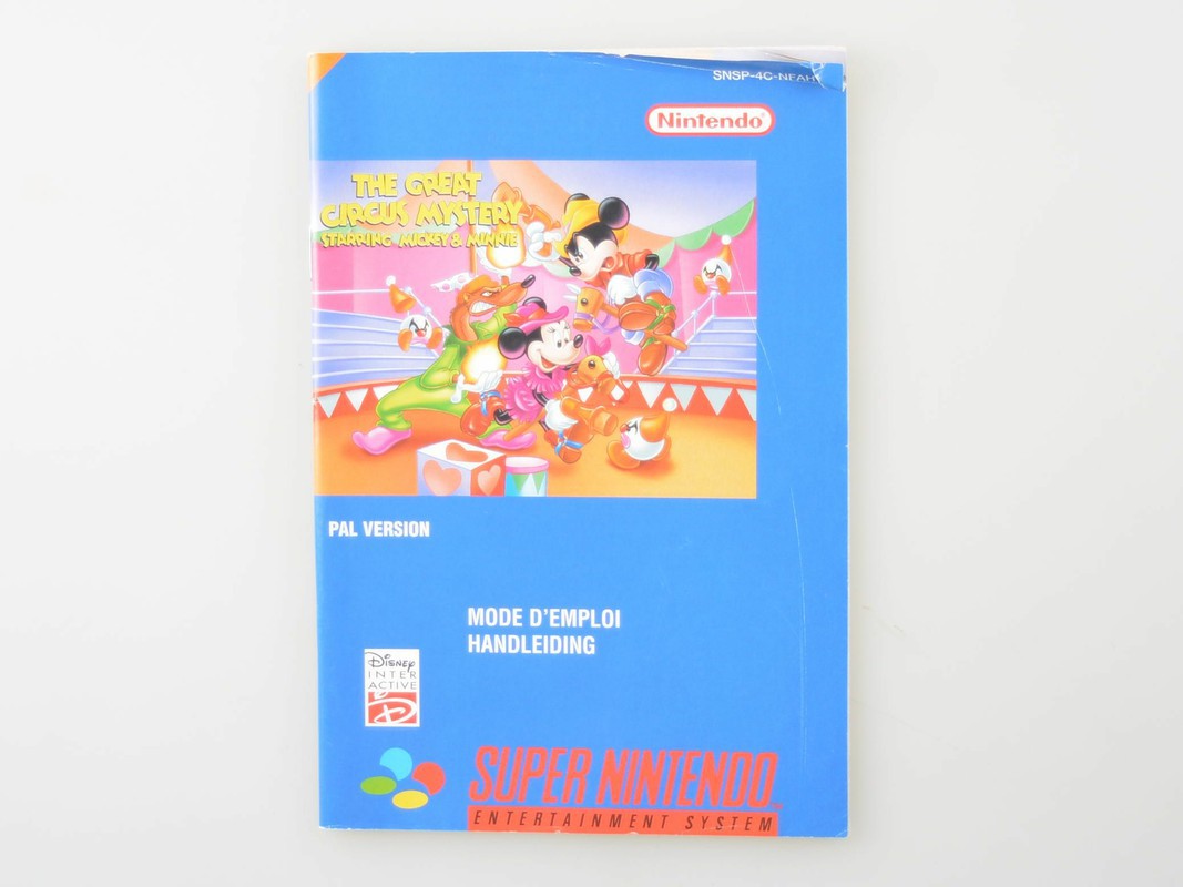 The Great Circus Mystery Starring Mickey and Minnie - Manual - Super Nintendo Manuals