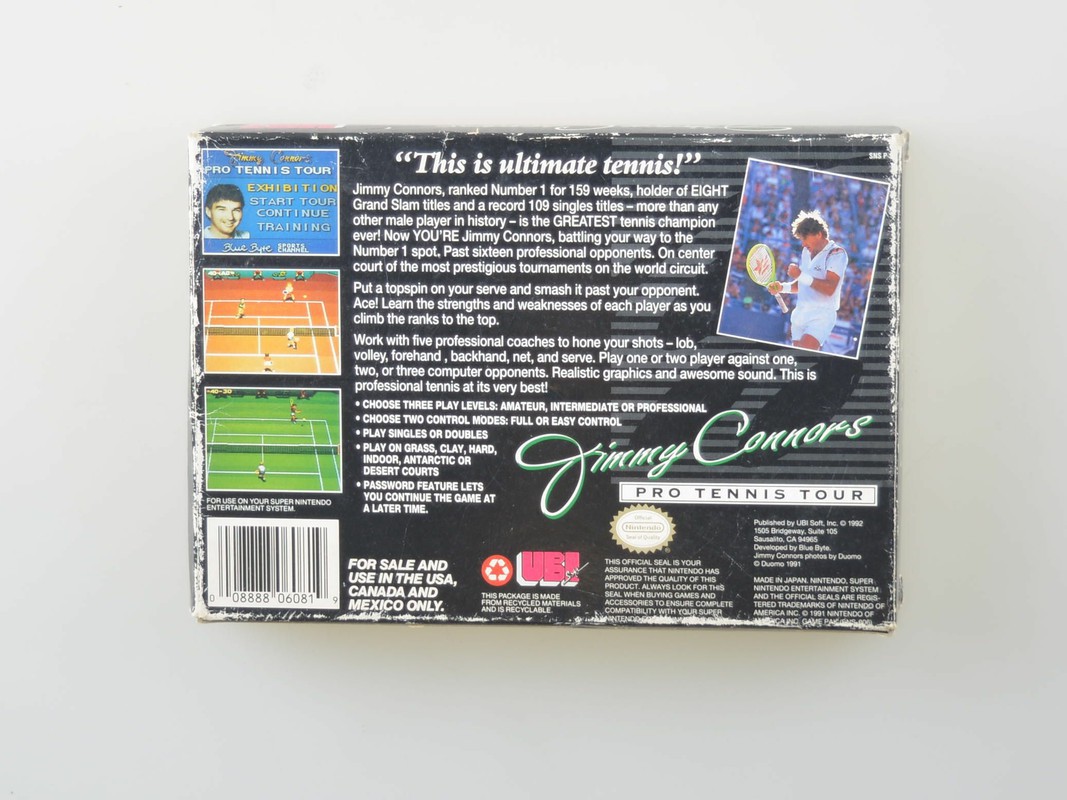 Jimmy Connor's Pro Tennis Tour - Super Nintendo Games [Complete] - 4