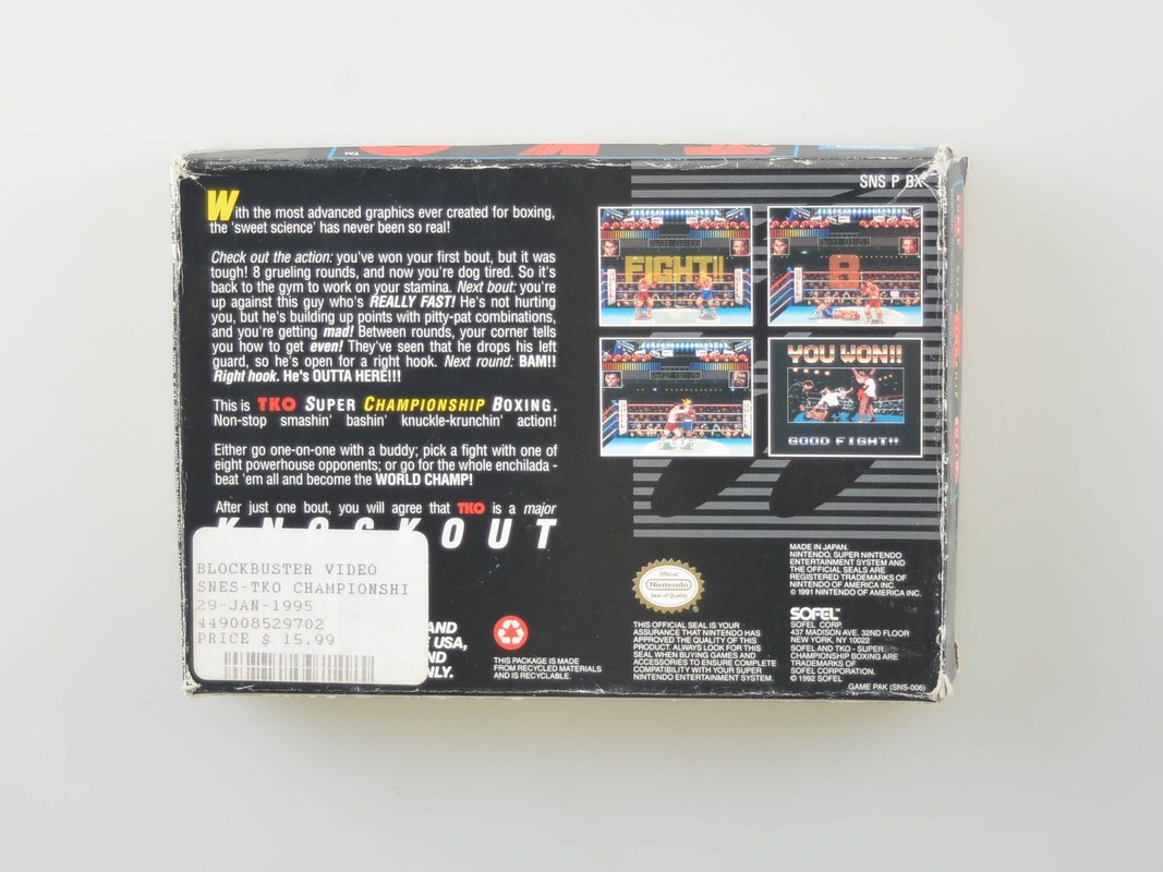 TKO: Super Championship Boxing [NTSC] - Super Nintendo Games [Complete] - 12