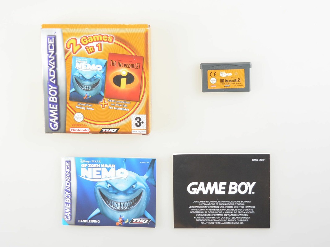 2 Games In 1 - The Incredibles + Finding Nemo - Gameboy Advance Games [Complete]