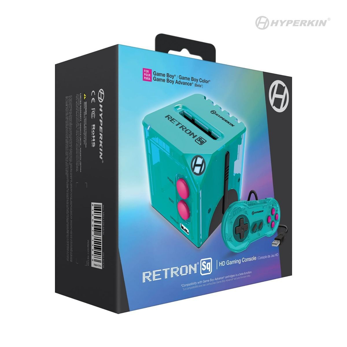 RetroN Sq Gaming Console (HDMI) - Blue/Pink - Gameboy Color Hardware