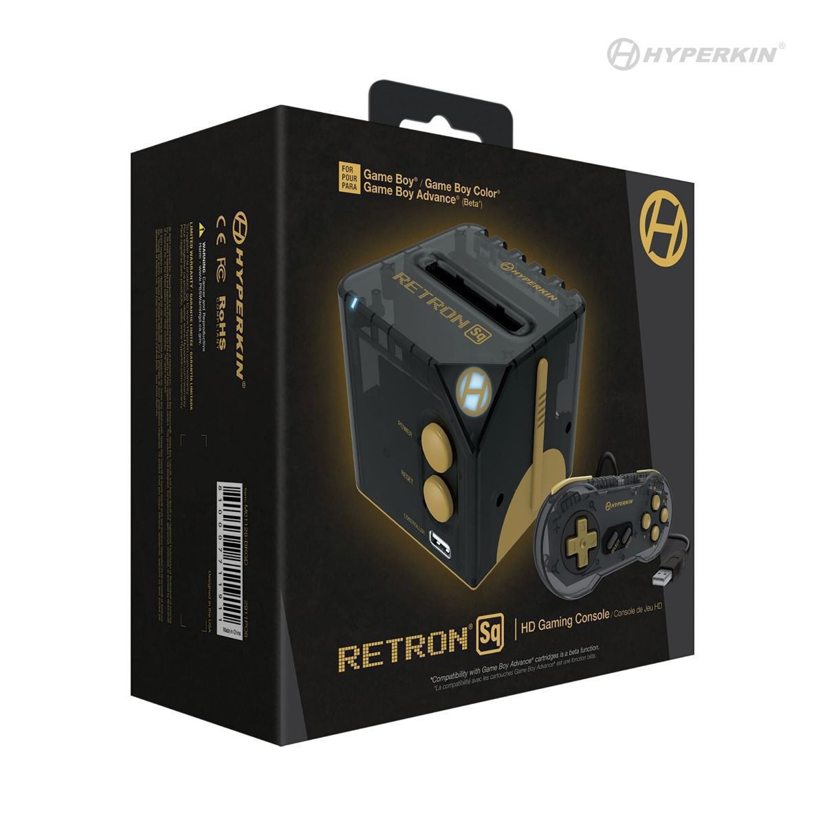 RetroN Sq Gaming Console (HDMI) - Black/Gold - Gameboy Color Hardware