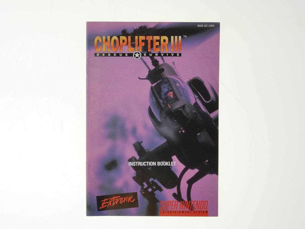 Choplifter 3 Kopen | Super Nintendo Manuals