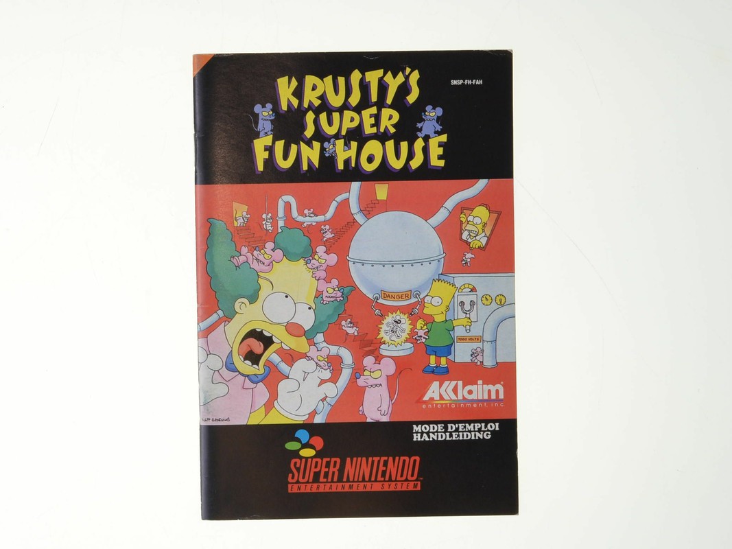 Krusty's Super Fun House - Manual Kopen | Super Nintendo Manuals