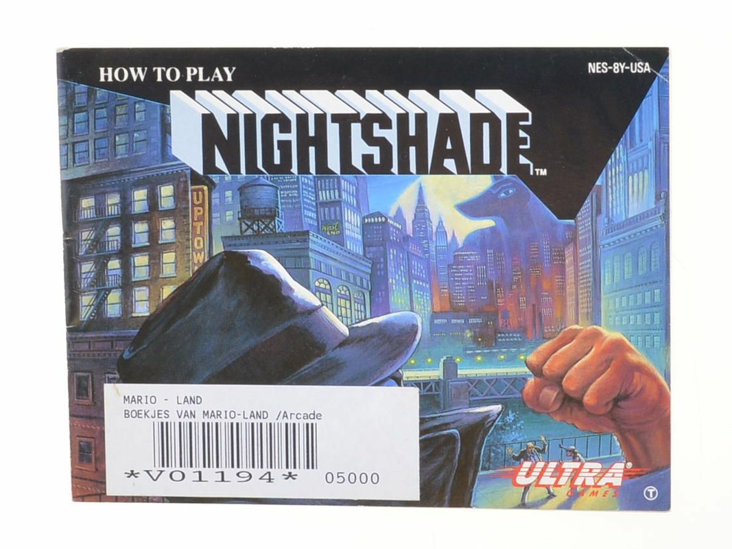 Nightshade - Manual - Nintendo NES Manuals