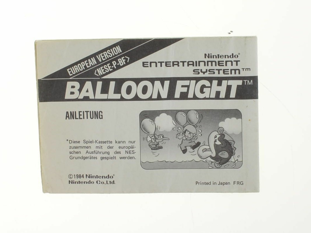 Balloon Fight (European Version) - Manual Kopen | Nintendo NES Manuals