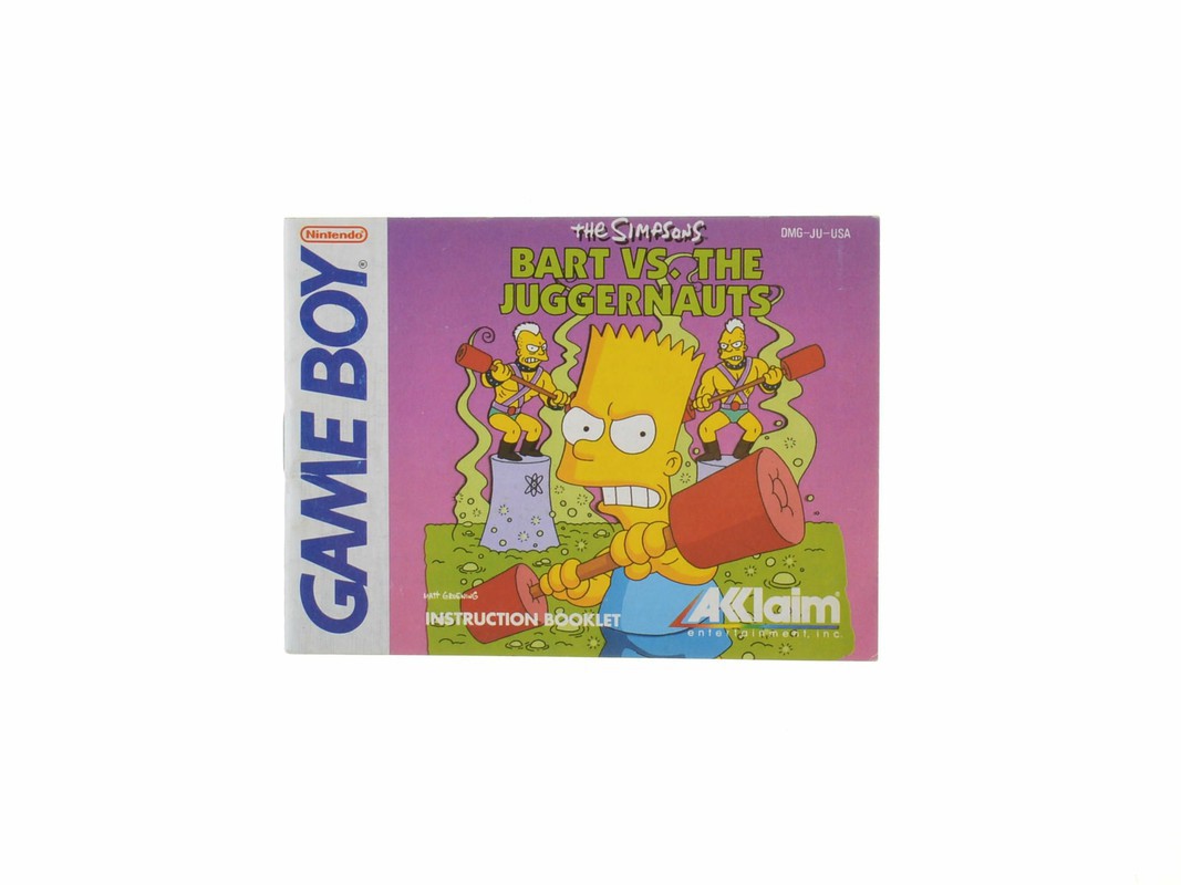 The Simpsons Bart VS The Juggernauts - Manual - Gameboy Classic Manuals