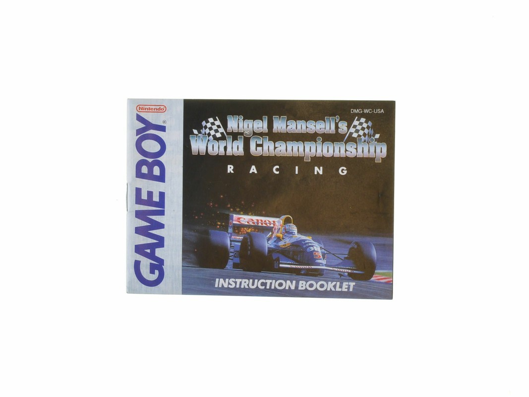 Nigel Mansell's World Championship Racing - Manual Kopen | Gameboy Classic Manuals