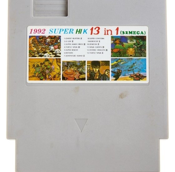 1992 Super Hi K 13 in 1 White (NTSC Pirate) - Nintendo NES Games