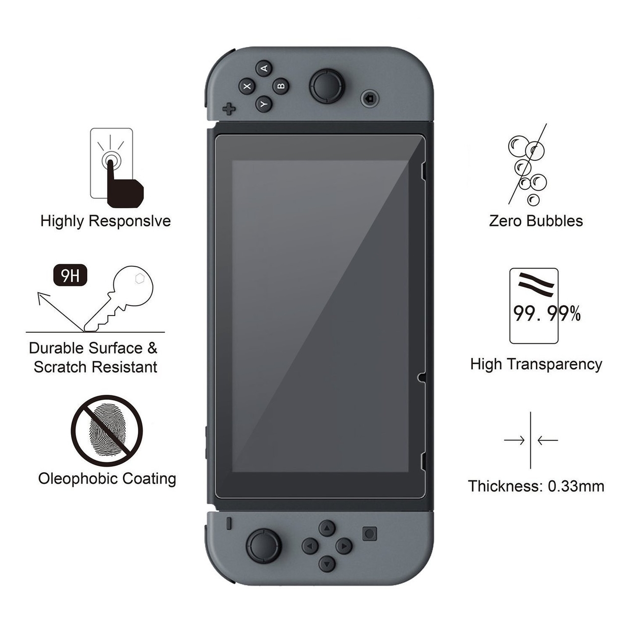 Nintendo Switch 9H Tempered Glass Screen Protector | Nintendo Switch Hardware | RetroNintendoKopen.nl
