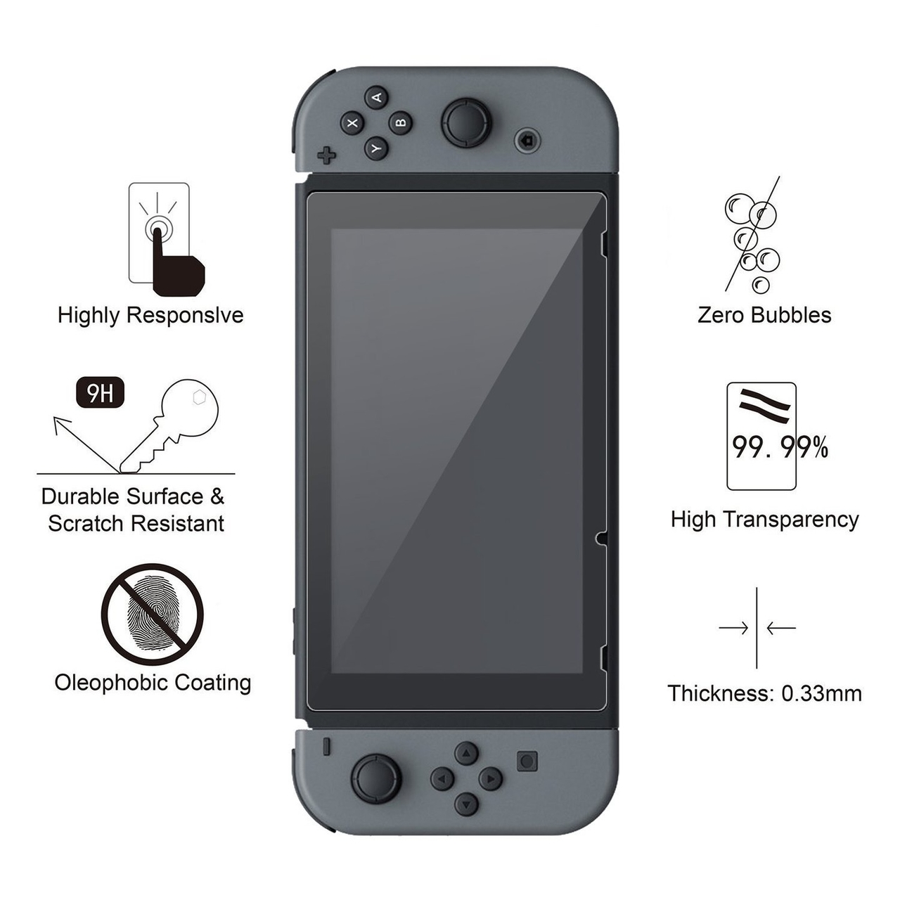 Nintendo Switch 9H Tempered Glass Screen Protector - Nintendo Switch Hardware - 3