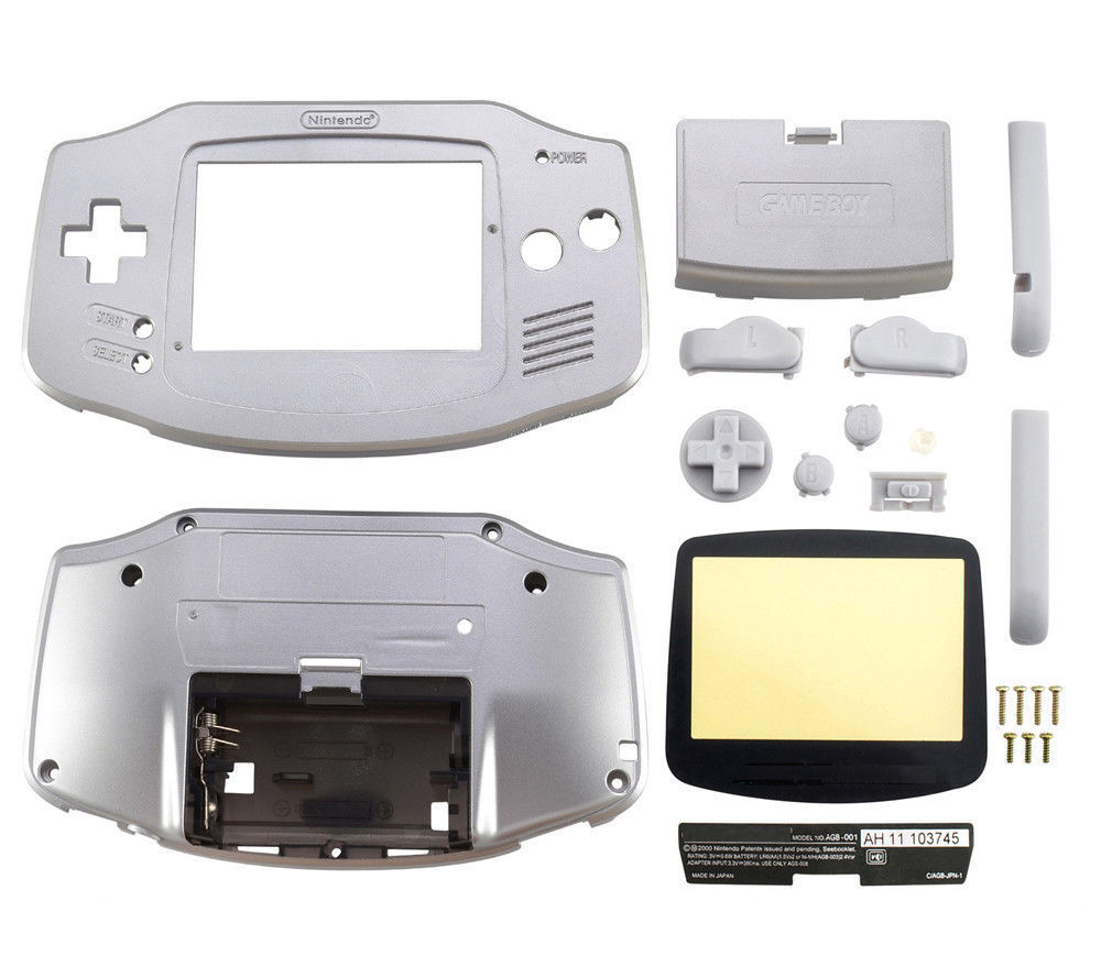 Game Boy Advance Shell Platinum (Silver) - Gameboy Advance Hardware
