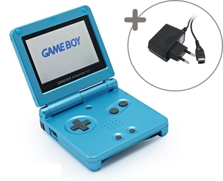 Gameboy Advance SP Ice Blue AGS-101 - Gameboy Advance Hardware