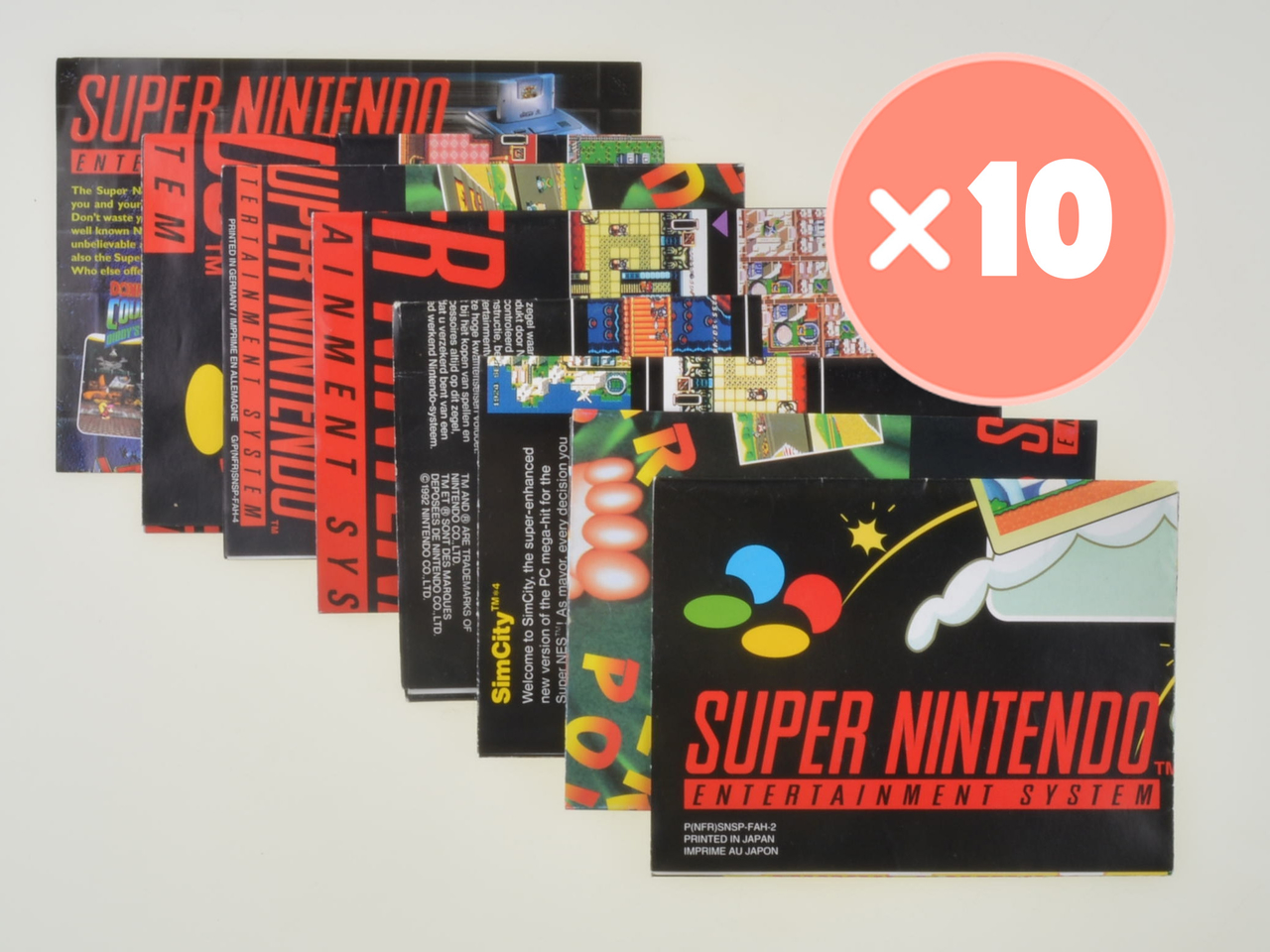 Super Nintendo Advertisement Mix - 10x - Super Nintendo Manuals