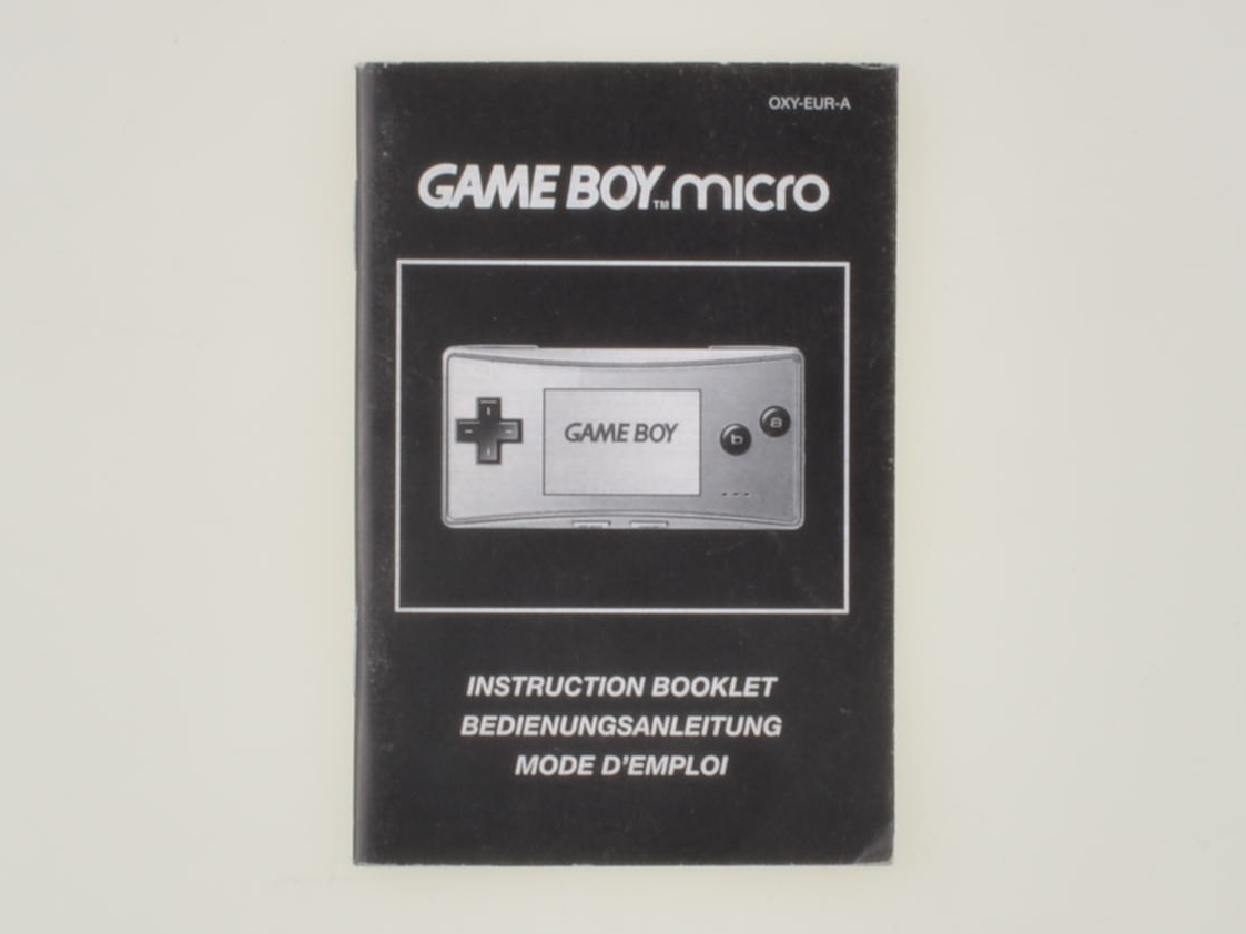 Gameboy Micro Console - Manual - Gameboy Advance Manuals